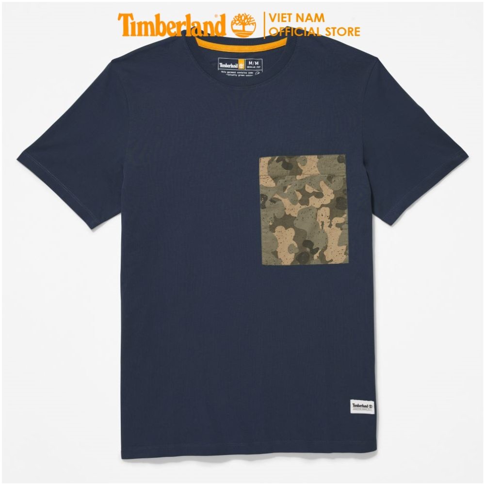 Original Áo Thun Nam Tay Ngắn Timberland Camo Pocket Tee Dark Sapphire TB0A61M144