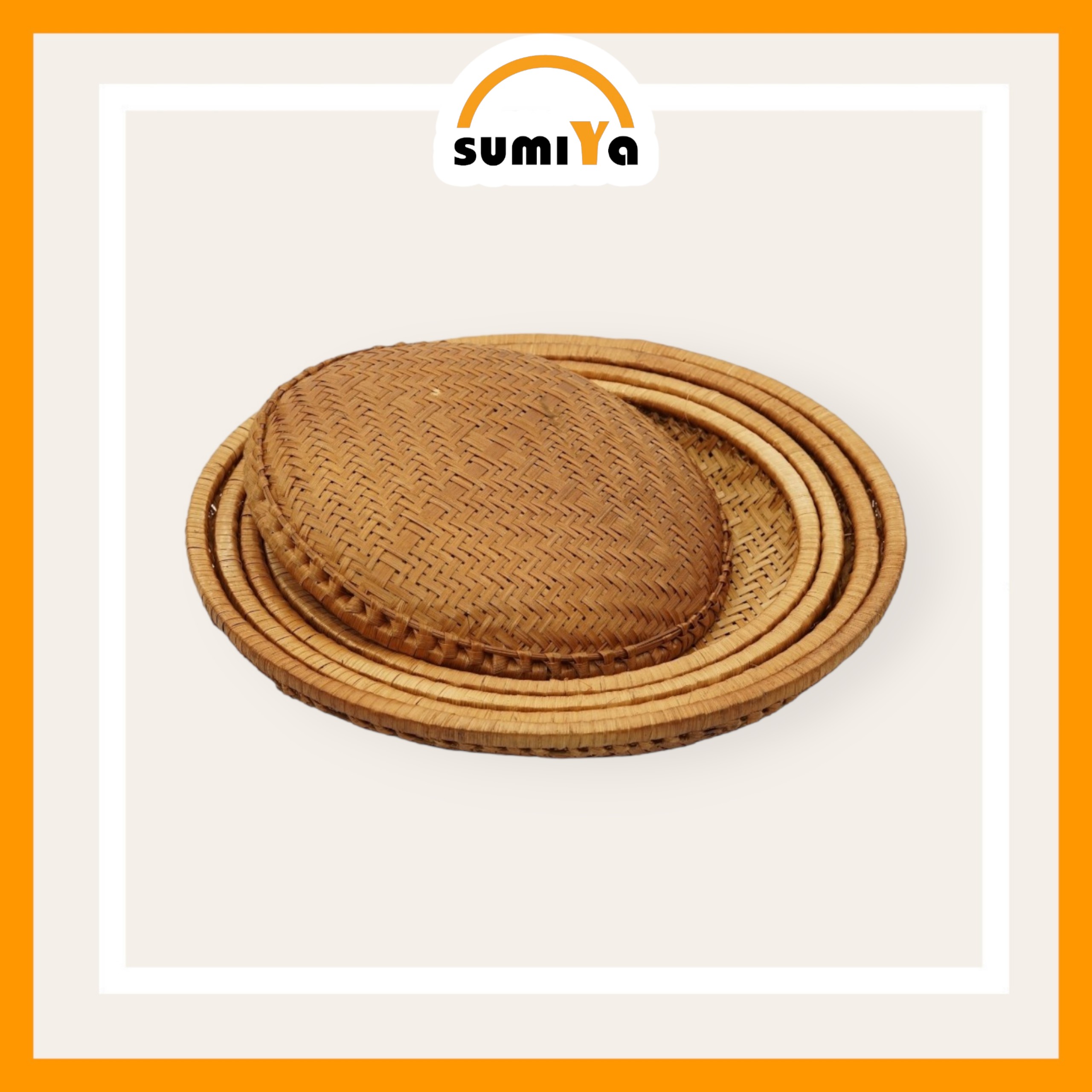 Mẹt tre hun khói hình nguyên liệu tự nhiên thân thiện với môi trường, dùng trang trí, để thức ăn