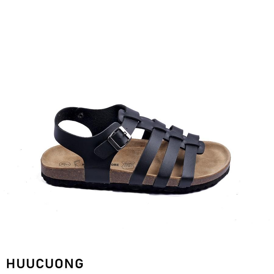 Sandal HuuCuong chiến binh đen đế trấu