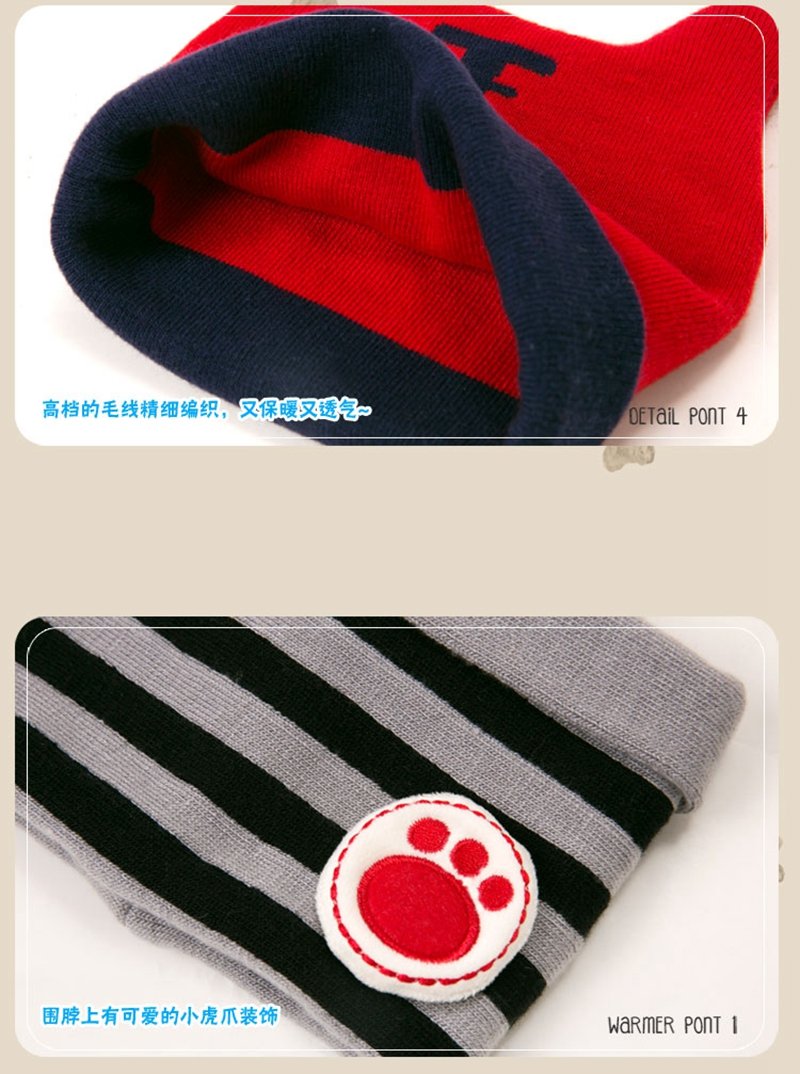 Set mũ len liền khăn mẫu Tiger có tai cho bé trai bé gái