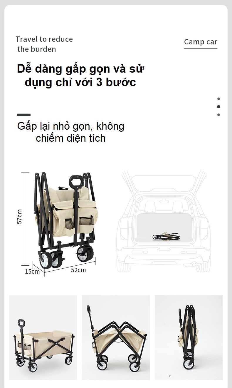 Xe Kéo Dã Ngoại Gấp Gọn-YZ015