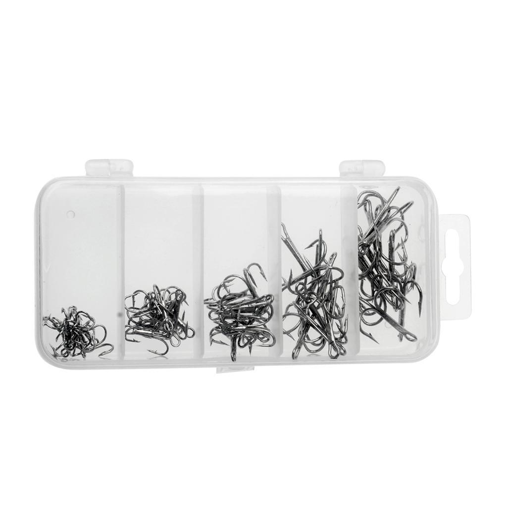 50pcs Fishing Barbed Treble Hook and 20x Fishing Swirl Swivel Hook Connector