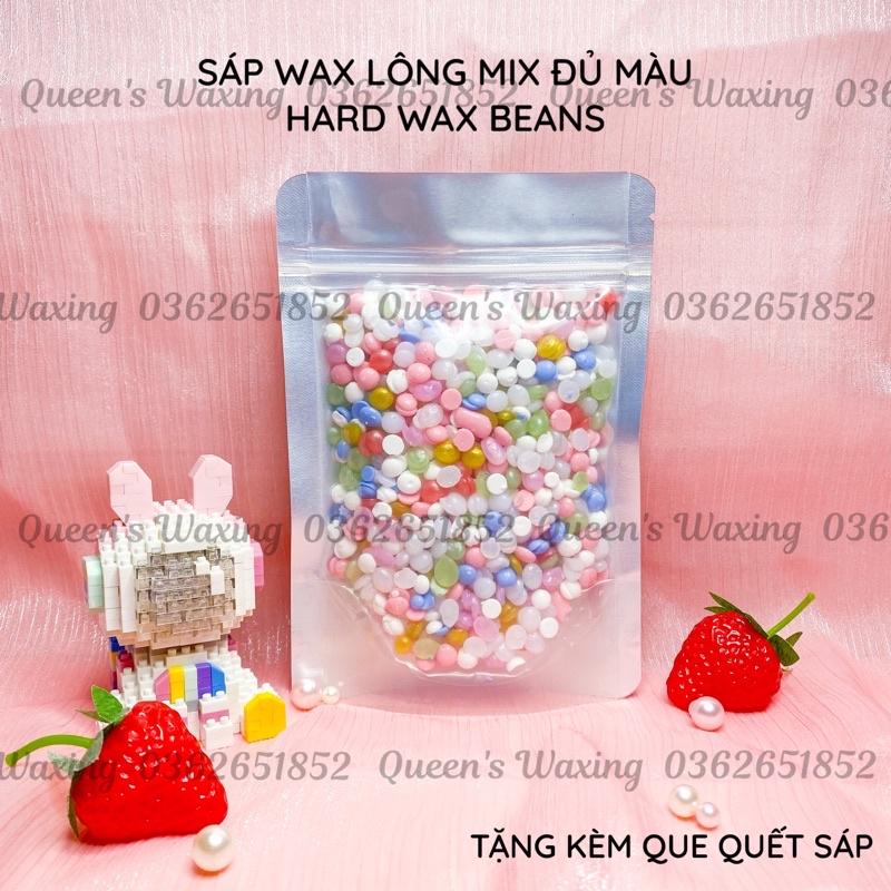 100g Sáp wax lông MIX đủ màu Hard Wax Beans siêu bám lông tặng kèm que wax