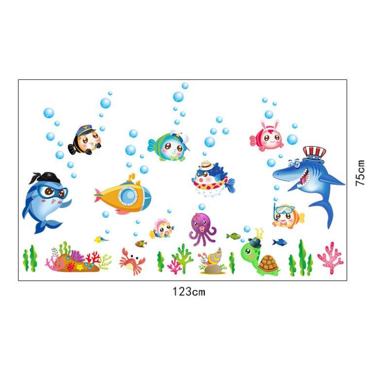 Decal trang trí đại dương xanh