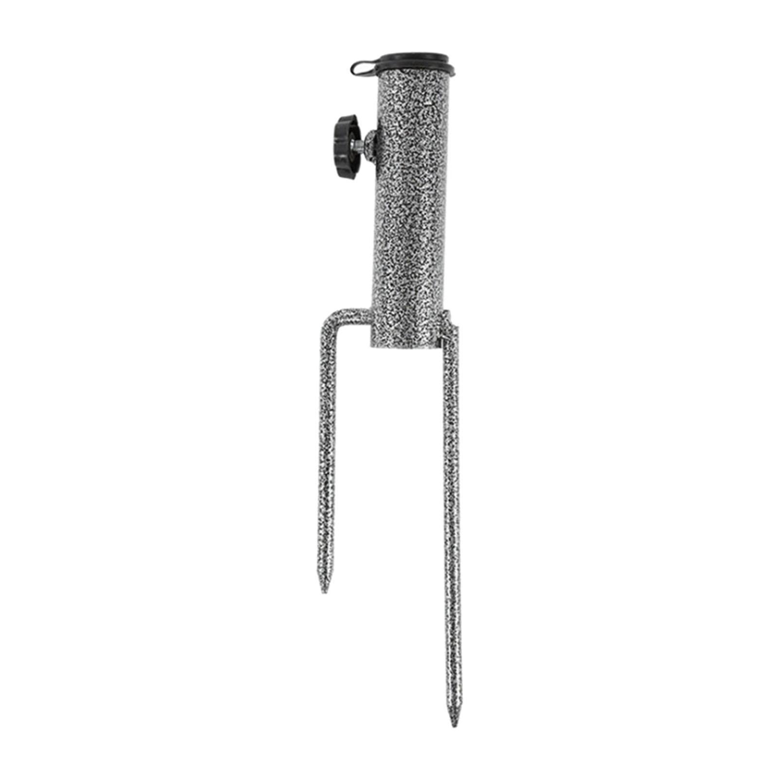 Parasol Umbrella Base Stand Outdoor Garden Metal Parasol Holder w/ 2 Forks