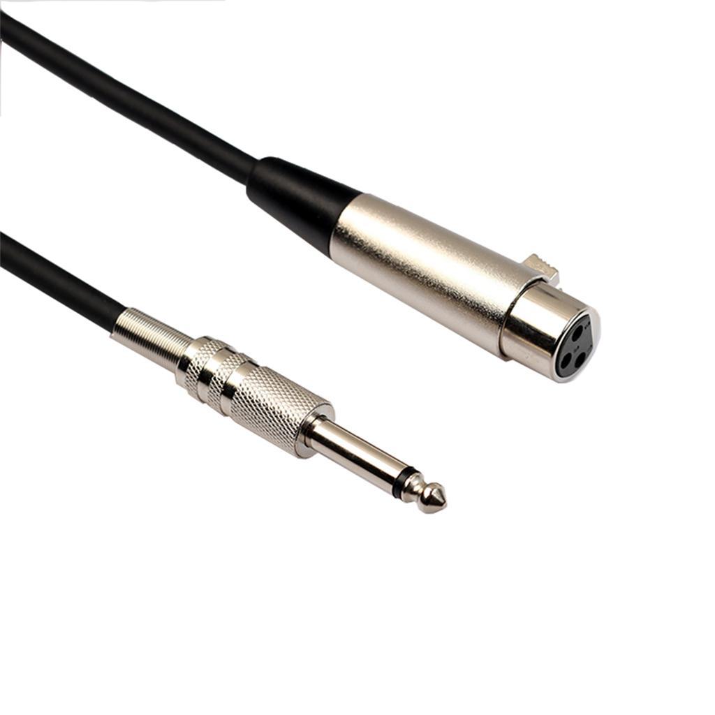 4xXLR 3Pin Female to 1/4 6.35mm Mono Male Plug Audio Microphone Cable 1m