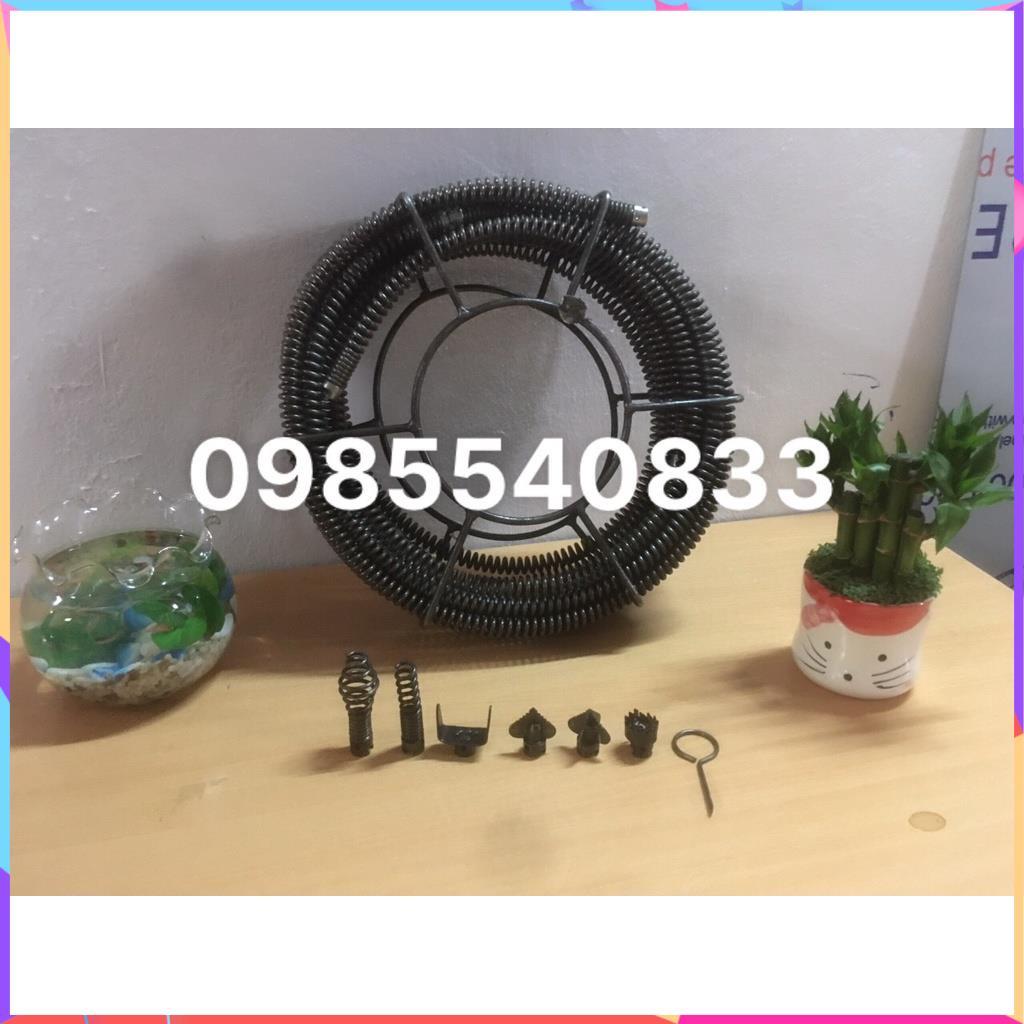 Dây thông tắc cống 18M, đánh bồn rửa bát, bồn cầu dùng cho máy khoan