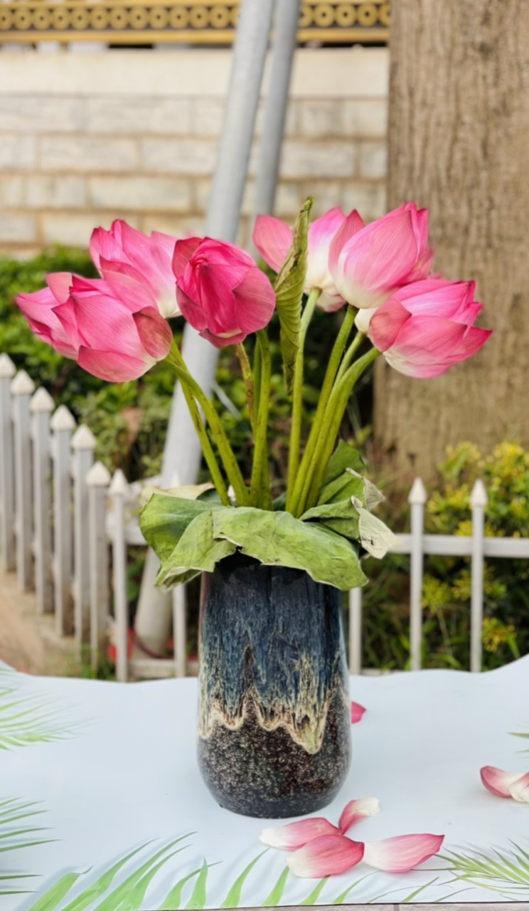 BÌNH HOA MEN HỎA BIẾN CAO 31 MIỆNG 11CM.