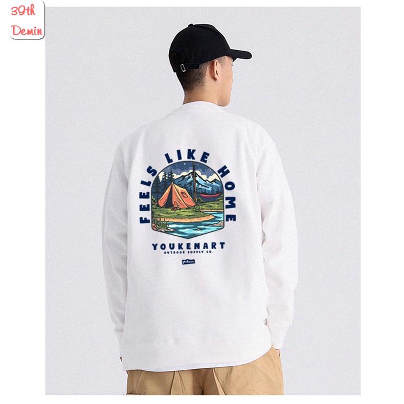 Áo nỉ FEEL LIKE HOME phong cách Hip Hop graffiti sweater unisex Form rộng Free Size