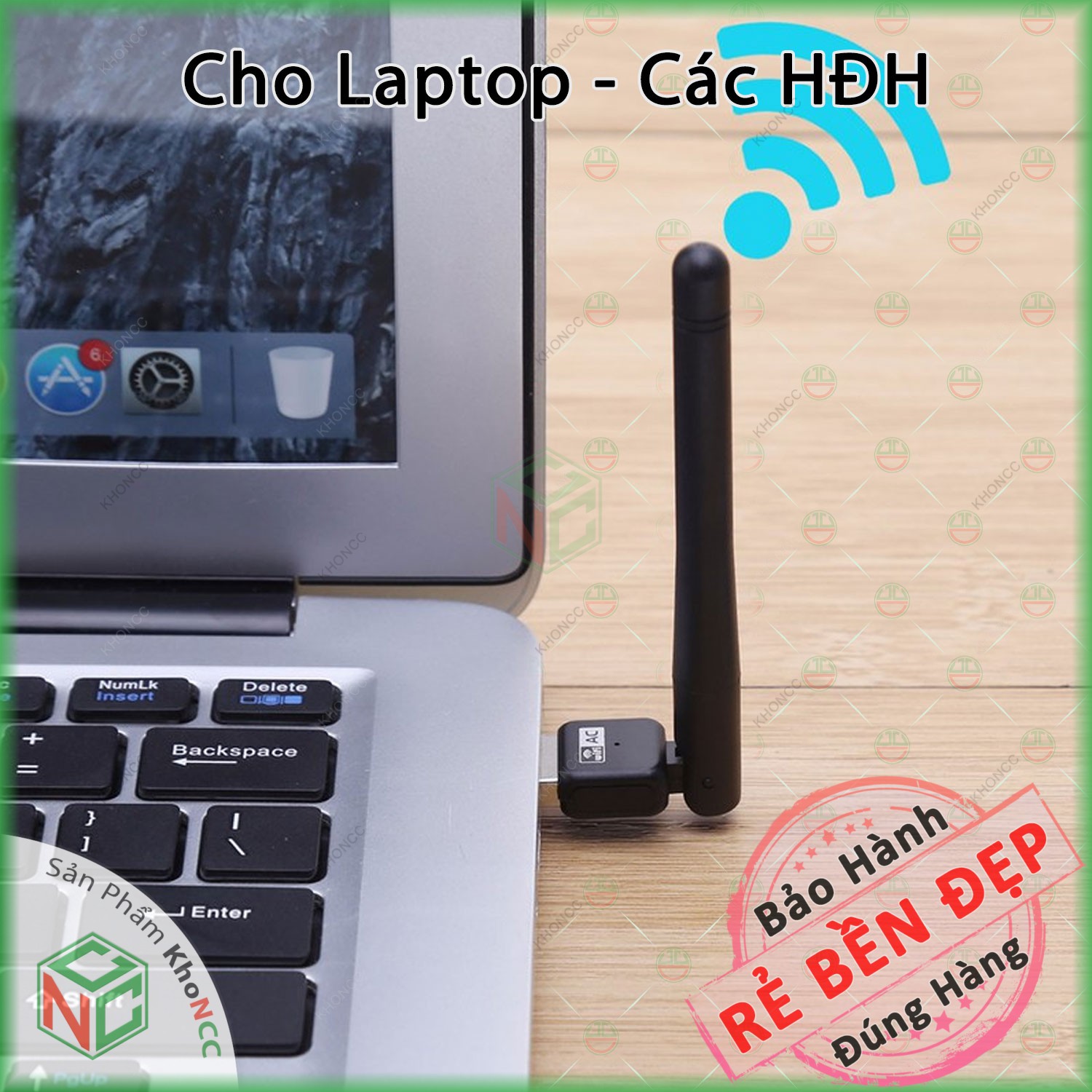 USB Thu Sóng Wifi KhoNCC Hàng Chính Hãng - Có Angten Bắt Sóng Cho Máy Tính Bàn, Laptop Hư Wifi - KPD-2652-USBThuWifi