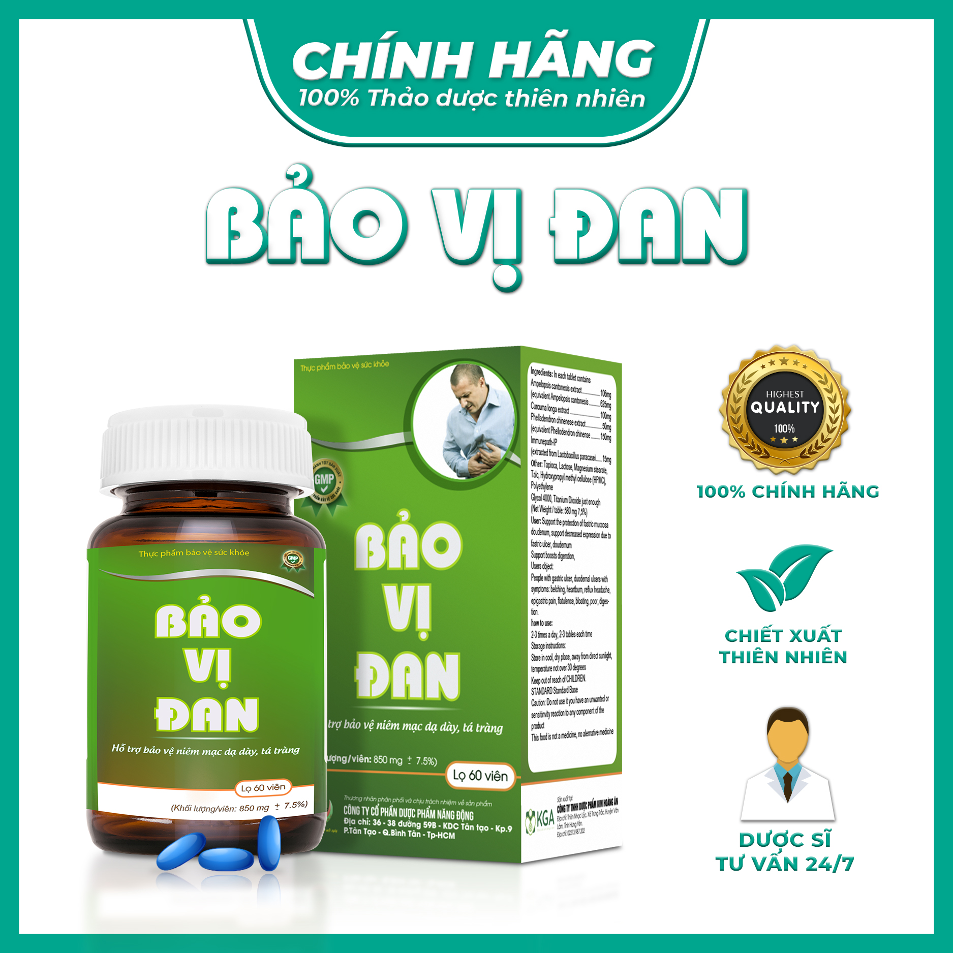 Bảo Vị Đan - Năng Động - Giảm Ợ Hơi, Ợ Chua, Ức chế vi khuẩn HP