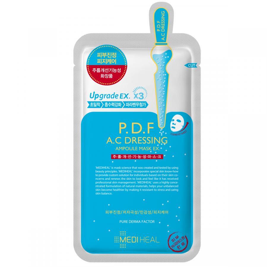 Hộp 10 Mặt Nạ Chứa Tinh Chất P.D.F Làm Dịu Da Dành Cho Da Mụn Mediheal P.D.F Ac-Dressing Ampoule Mask Ex 25ml x10