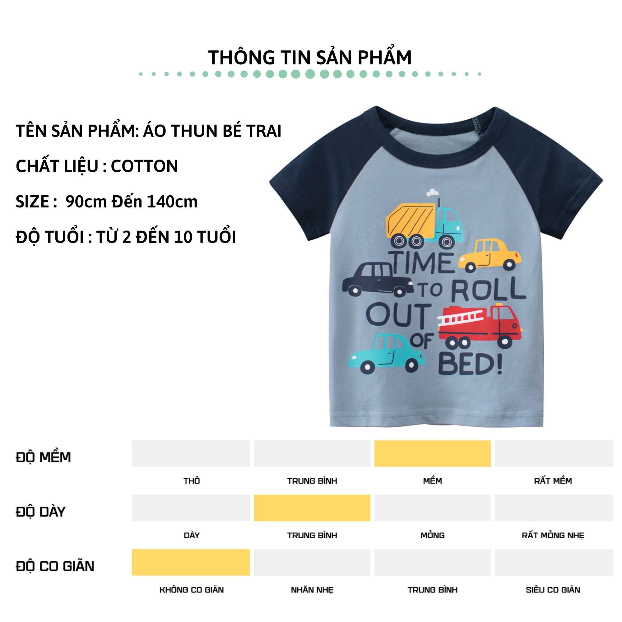 Áo thun bé trai ngắn tay 27Kids áo cộc nam 100% Cotton cho trẻ từ 2-10 tuổi BSTS7