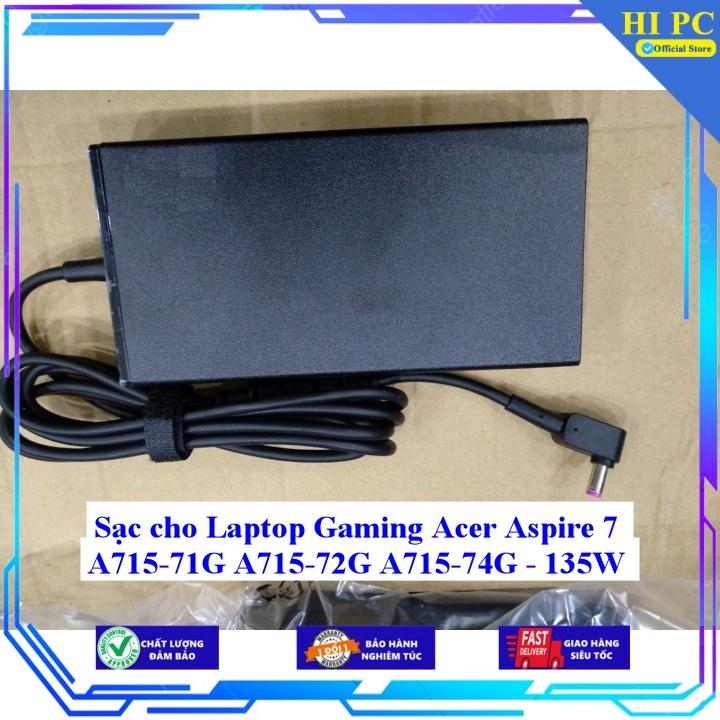 Sạc cho Laptop Gaming Acer Aspire 7 A715-71G A715-72G A715-74G - 135W - Kèm Dây nguồn - Hàng Nhập Khẩu