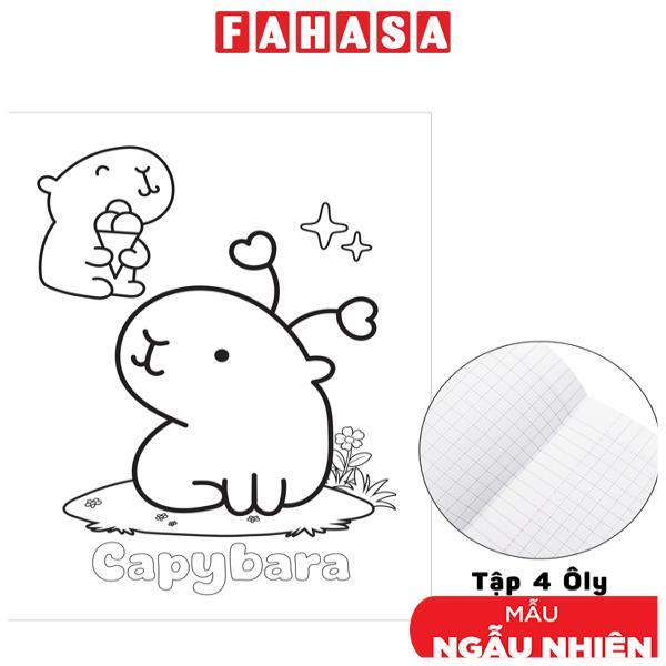 Tập Học Sinh Tô Màu Capybara - Bìa Kiếng - 4 Ô Ly - 96 Trang 100gsm - The Sun (Mẫu Bìa Giao Ngẫu Nhiên)
