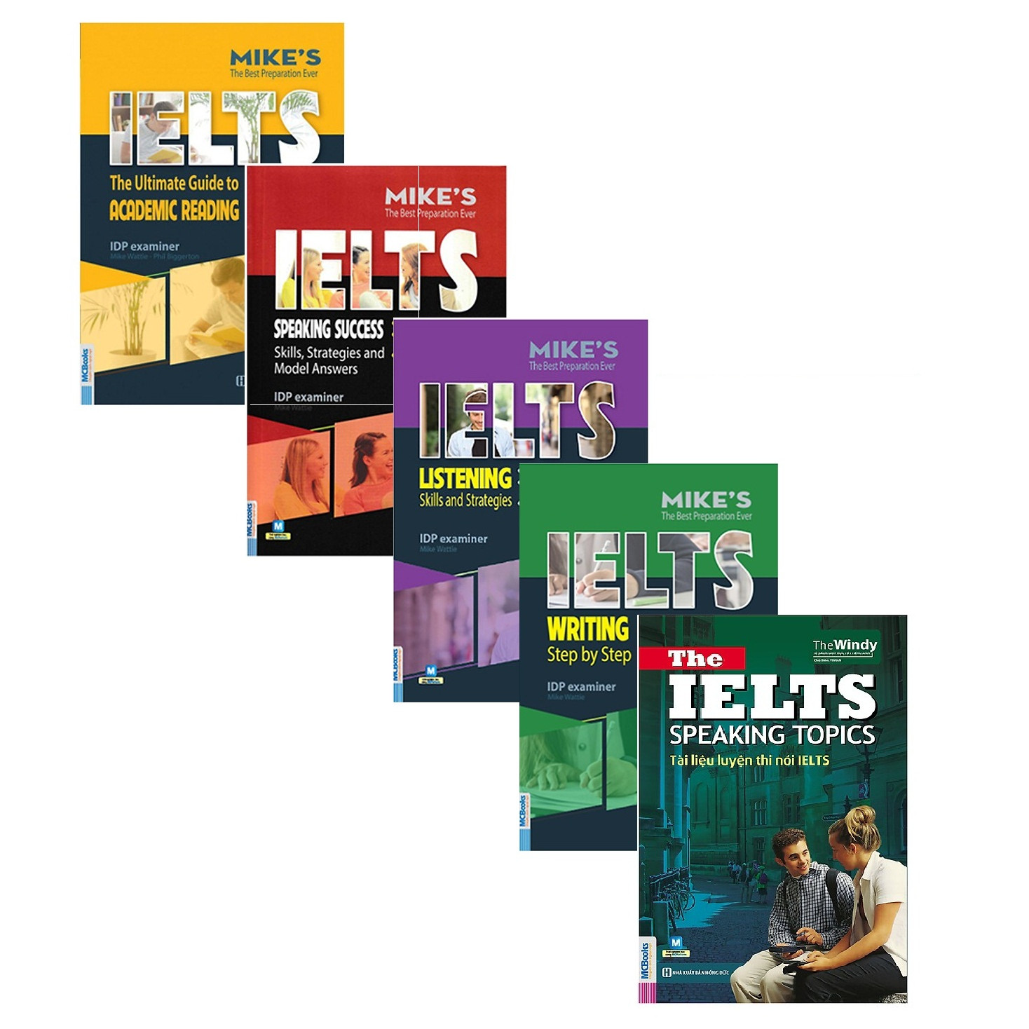 Combo Trọn Bộ General Ielts Mike+Tài Liệu Luyện Thi Nói IELTS - The IELTS Speaking Topics With Answers (Tái Bản) Tặng Kèm Bookmath