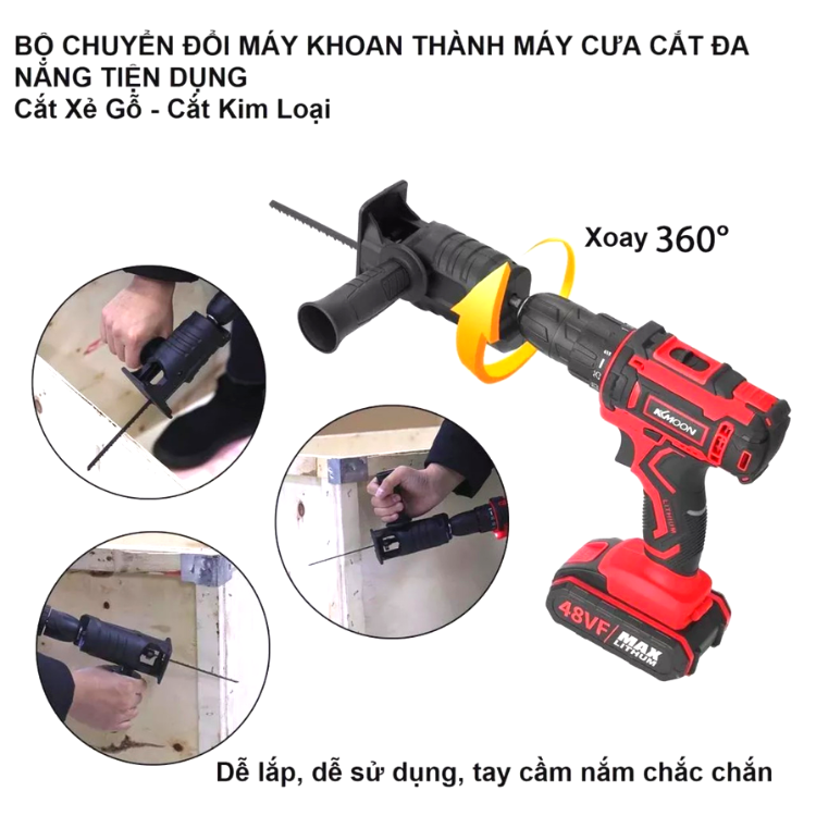 Bộ Chuyển Đổi Máy Khoan Thành Máy Cưa Lọng Cầm Tay