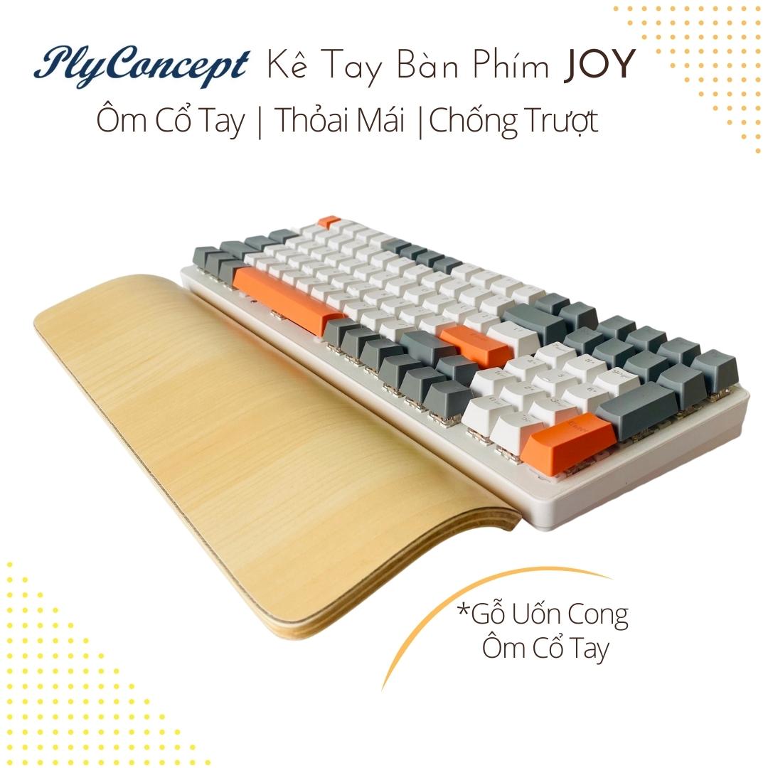 Kê Tay Bàn Phím Cơ, Gỗ Uốn Cong, Chống Mỏi Cổ Tay Thoải Mái Làm Việc, Chơi Game - PlyConcept Joy Palm Rest Hàng Chính Hãng