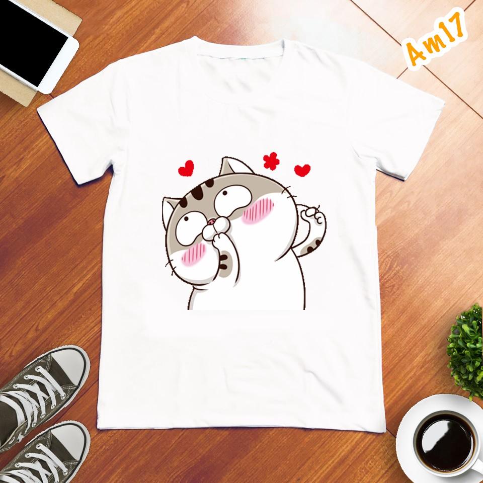 Áo thun Unisex Mèo Ami Bụng Bự Siêu Dễ Thương