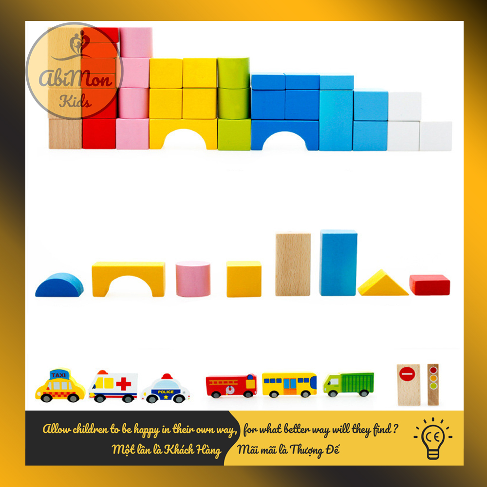 Bộ Xếp Hình Gỗ Xây Dựng Cho Bé  || Montessori cao cấp || Đồ chơi Gỗ - Giáo dục - An toàn - Thông minh