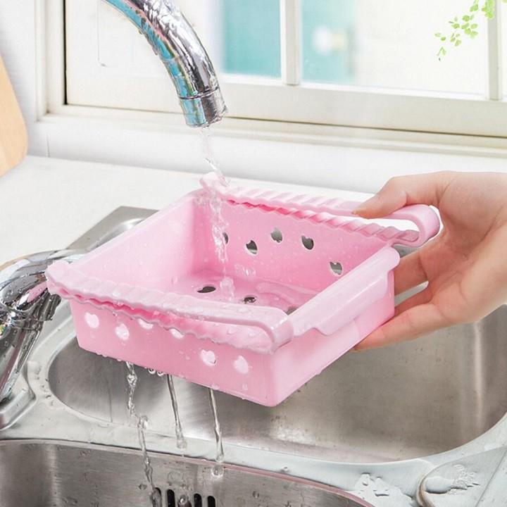 Khay phụ đựng đồ kẹp tủ lạnh thông minh bằng nhựa lúa mạch