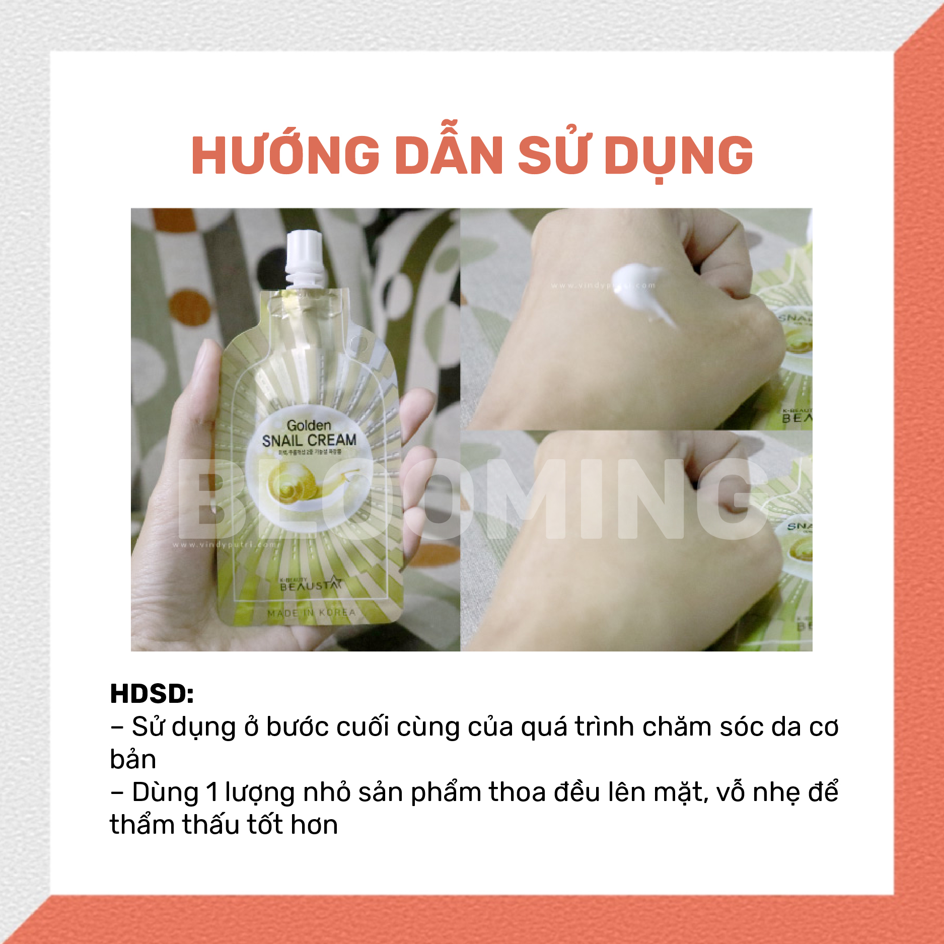 Kem dưỡng ẩm ngừa vết nhăn, chiết xuất dịch nhầy ốc sên Beausta Golden Snail Cream15ml