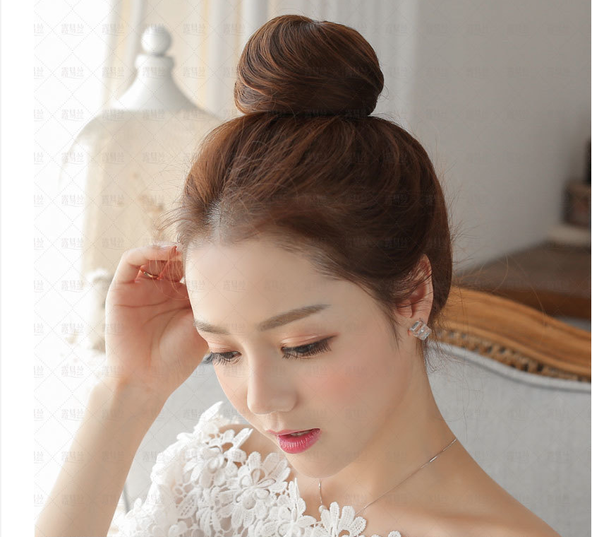 Tóc giả búi tròn sang trọng, Búi tóc giả trung niên, Tóc búi tỏi dễ thương