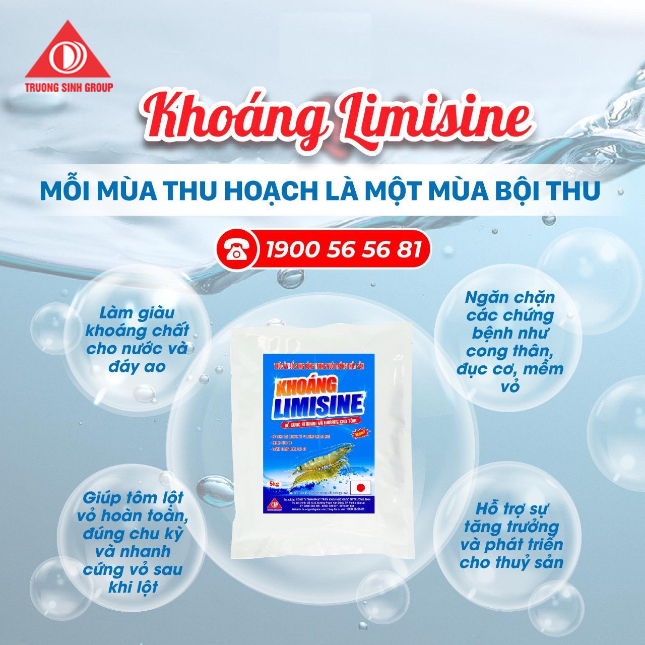 KHOÁNG LIMISINE-KHOÁNG CHẤT GIÚP TÔM LỚN NHANH!