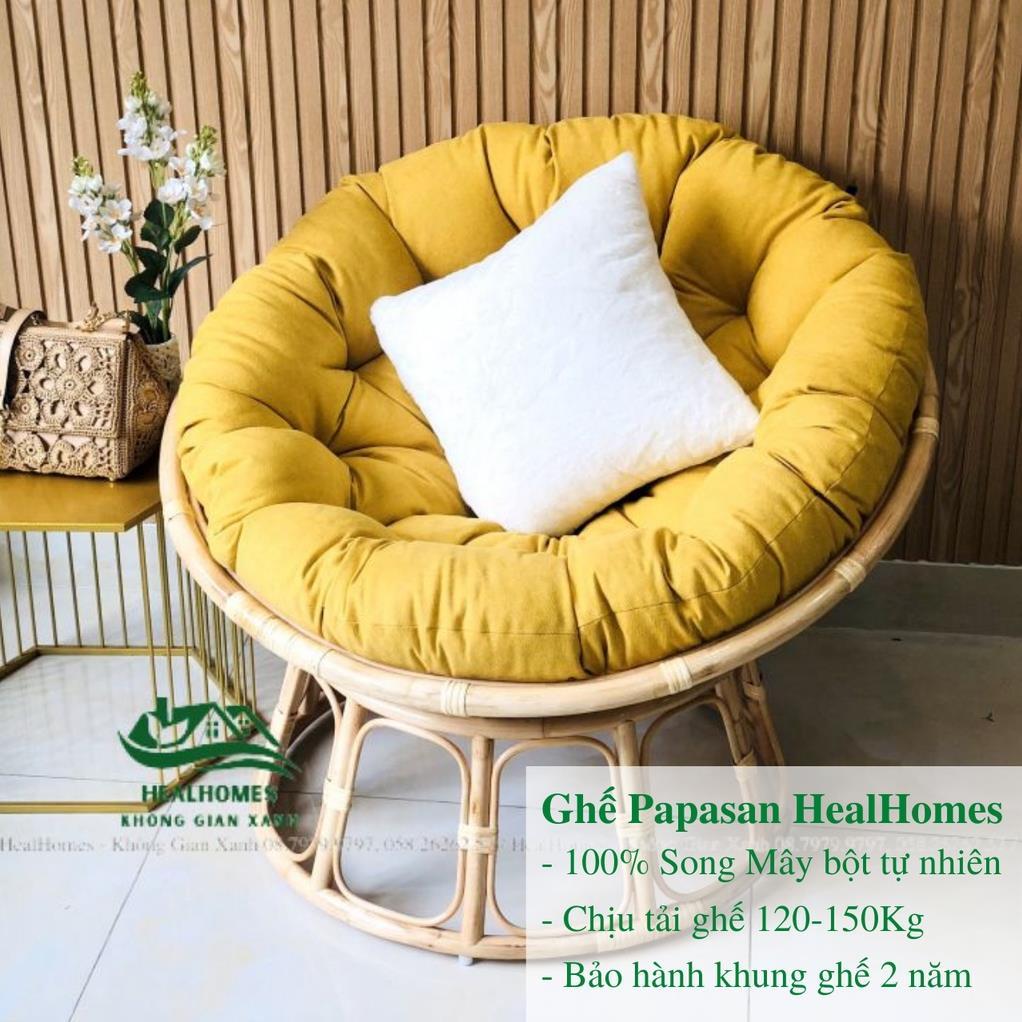 Ghế lười thư giãn Papasan 1m2 mây phòng ngủ cho bé, decor ban công nằm thư giãn, trang trí phòng khách vip / HealHomes