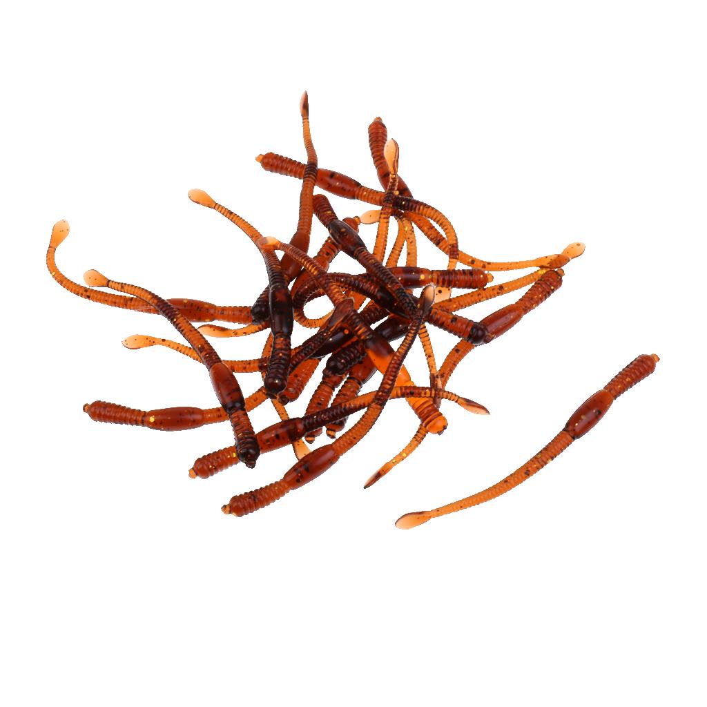 20Pcs/lot Soft Fishing Lures Artificial Baits Worm Lifelike Earthworms 7.7cm
