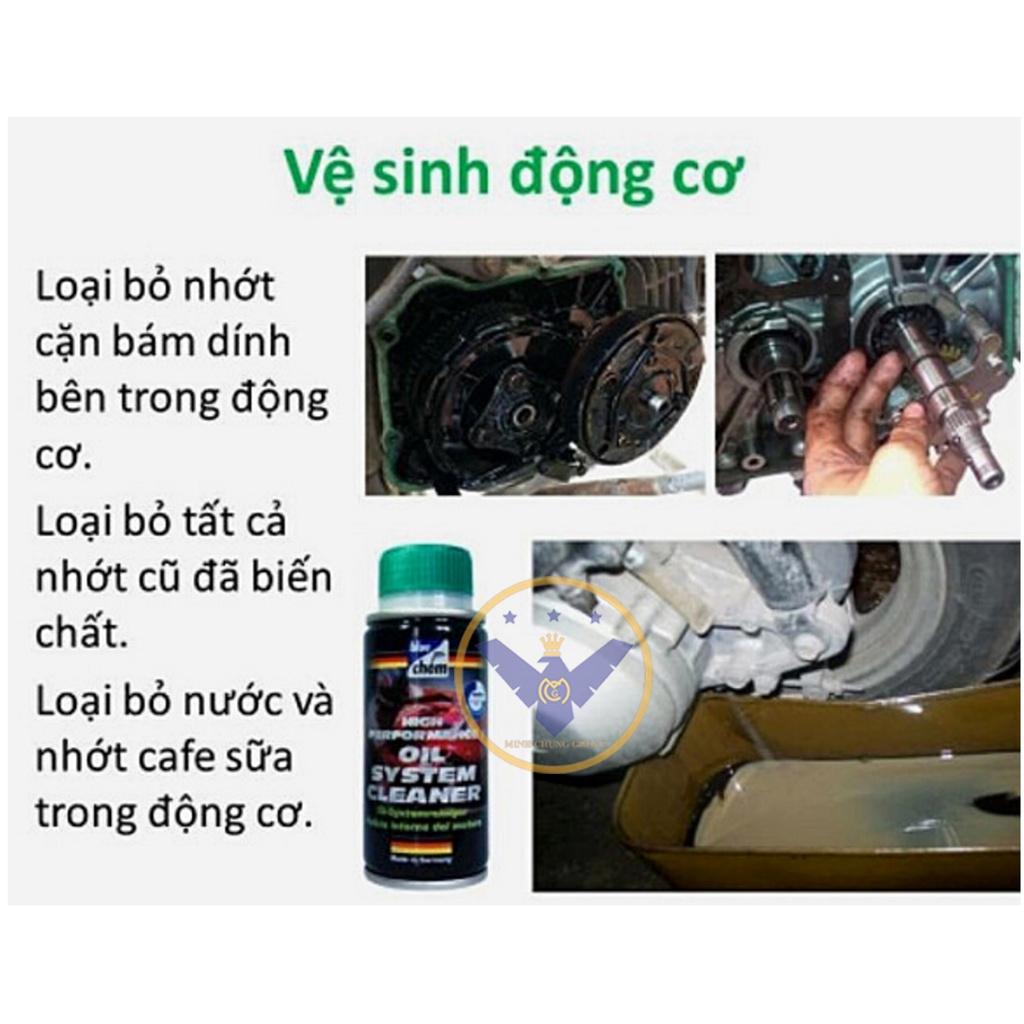 Súc rửa động cơ, hệ thống bôi trơn cho mô tô xe máy Bluechem Oil System Cleaner 50ml