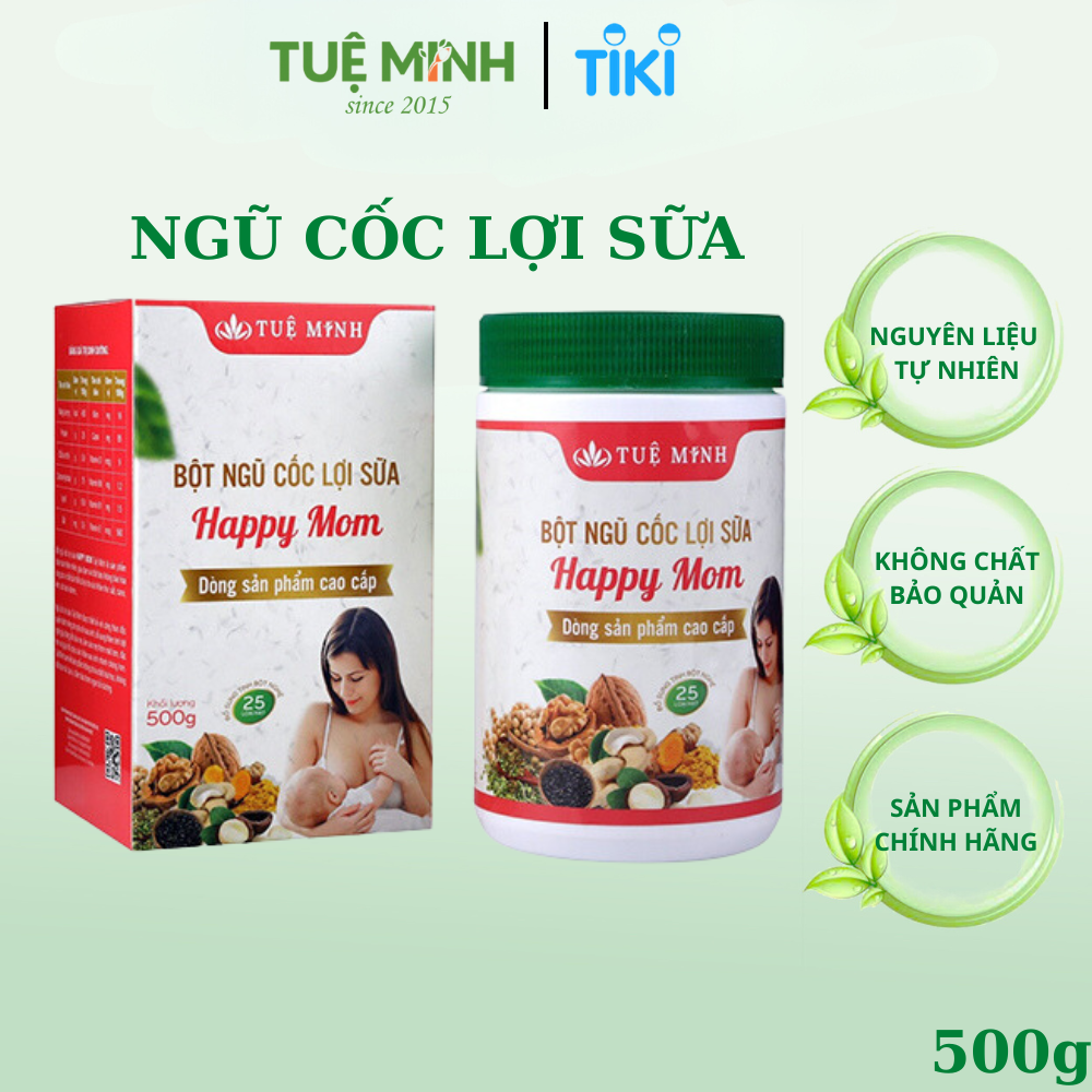 Ngũ cốc Lợi Sữa Thương Hiệu Tuệ Minh 25 loại hạt - Tốt Sữa Cho Con - hộp 500g