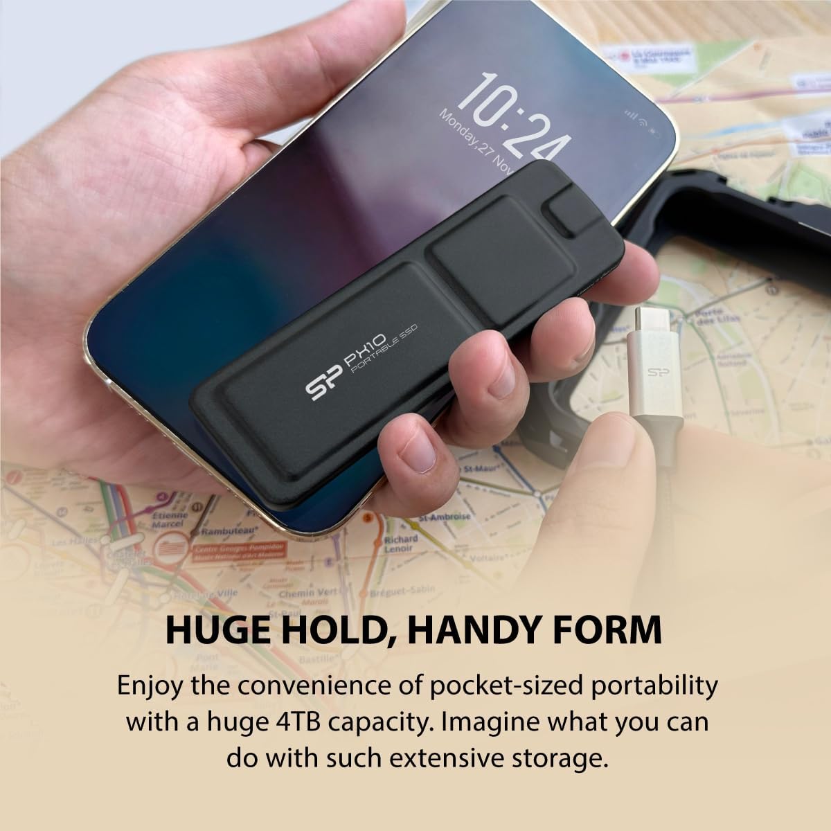 Ổ Cứng SSD di động Silicon Power PX10 1TB USB-C (SP010TBPSDPX10CK) - Hàng Chính Hãng
