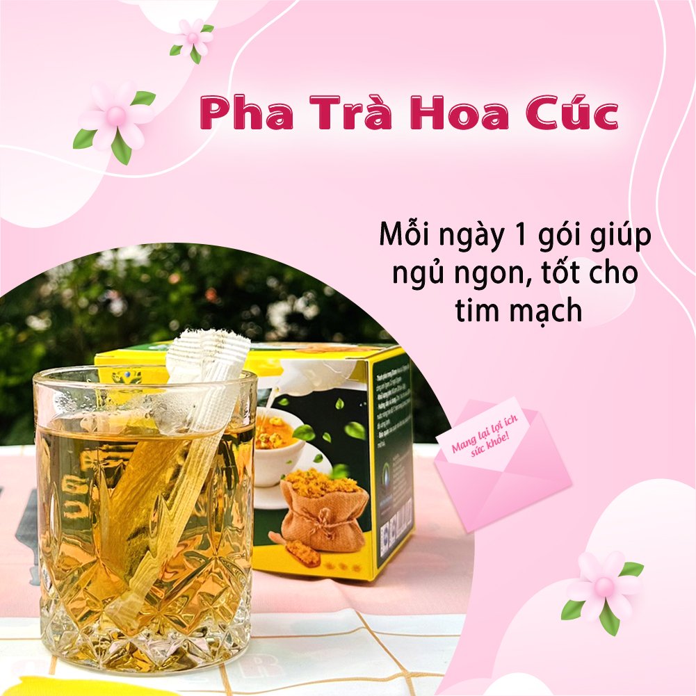 Trà Hoa Cúc hộp 30 x 3gram Túi Lọc của Siêu Thị Thiên Nhiên giúp ngủ ngon, tốt cho tim mạch