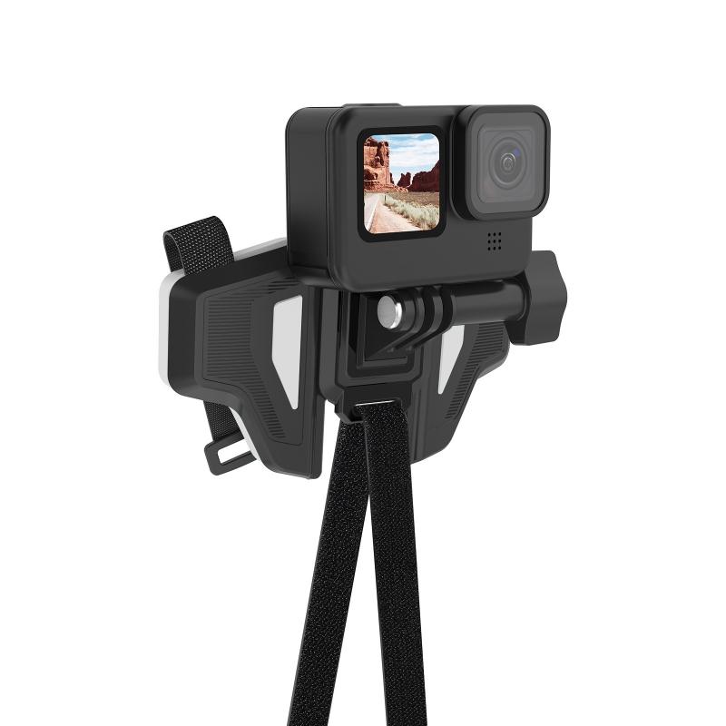 Mũ bảo hiểm xe máy phía trước cằm giá đỡ giá đỡ chân máy cho Go Pro Hero 8 7 5 Máy ảnh thể thao màu đen mũ bảo hiểm Chin đứng Axfy