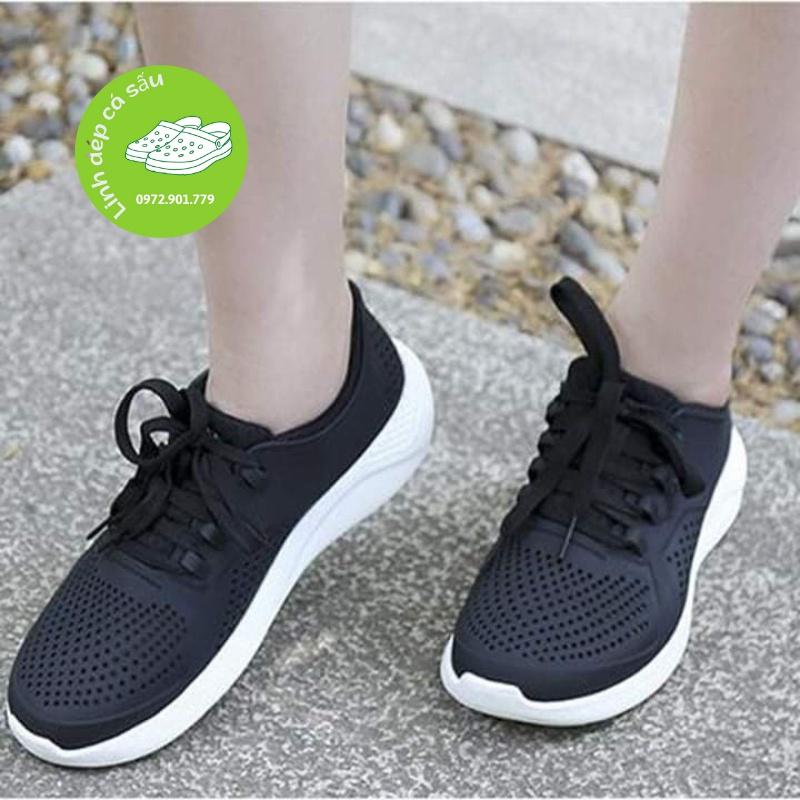 Giày nhựa buộc dây cross liter pacer nam nữ màu đen êm, mềm, hàng xịn, full box