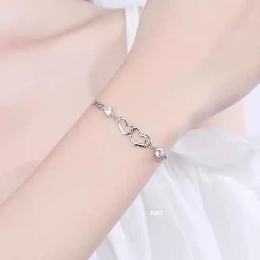 Lắc tay nữ thời trang chất liệu bạc Ý MS125b