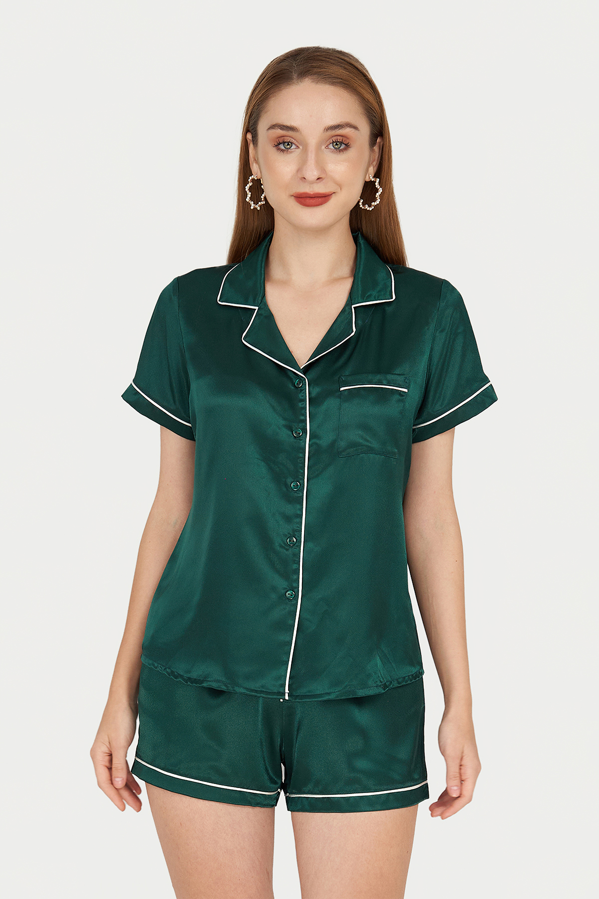 Bộ ngủ short pijama VERA satin tay ngắn - 0129