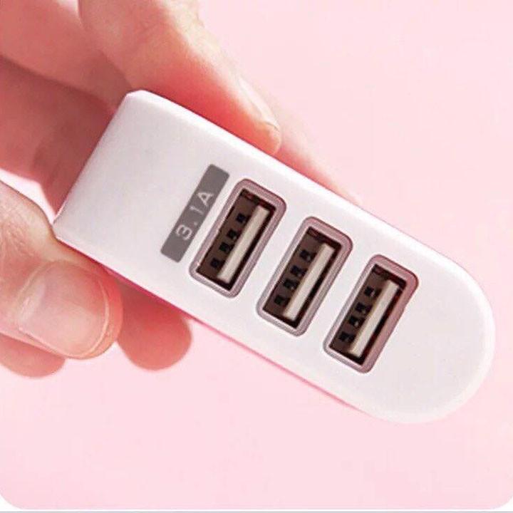 Cóc sạc điện thoại đa năng 3 đầu USB