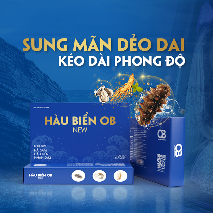 Hàu Biển OB New Tăng Cường Sinh Lý Nam, Bổ Thận Tráng Dương, Trị Xuất Tinh Sớm, Rối Loạn Cương Dương, Cải Thiện Tinh Trùng Yếu Ít(Hộp 20 viên)