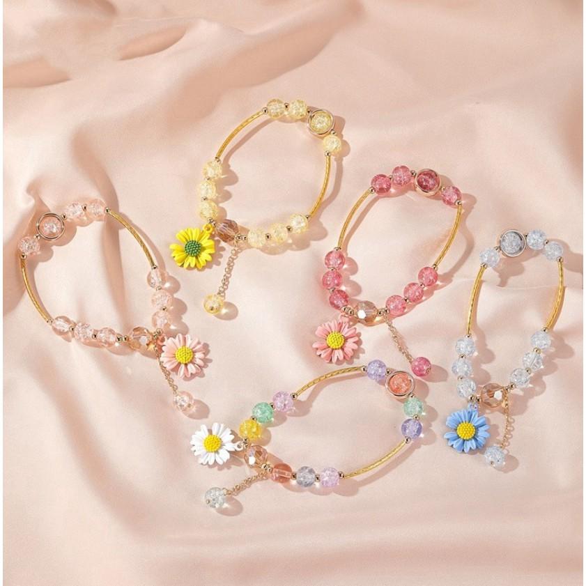 Vòng đeo tay đính hoa cúc siêu đẹp