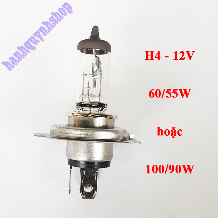 Bóng đèn pha cos ô tô H4 12V 100/90W hoặc 60/55W loại 1 sợi tóc Halogen