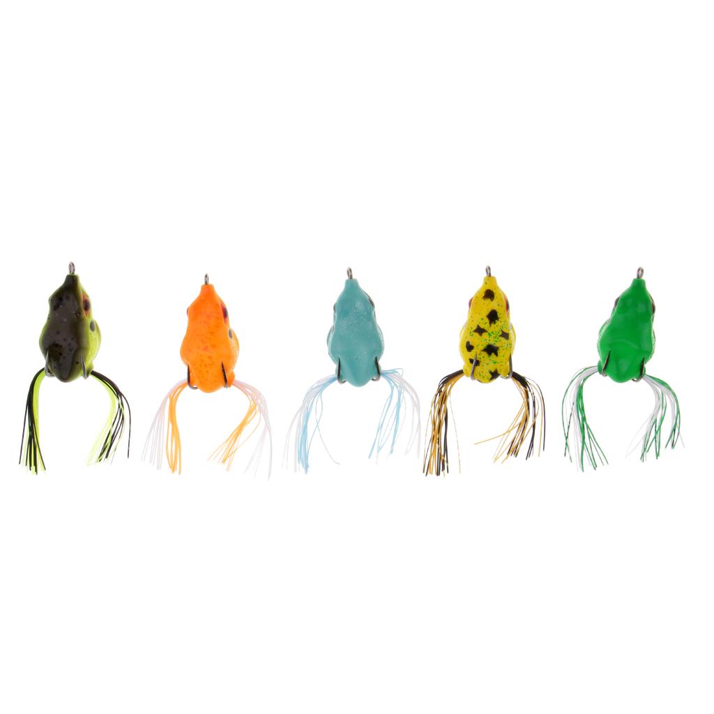 5pcs Soft Frog Fishing Lure Bass Snakehead Bait for Jigging Casting Tackle
