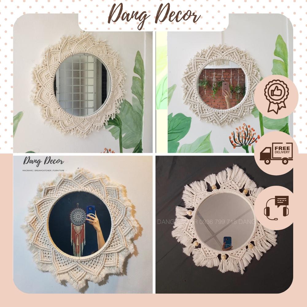 Nhiều mẫu - Gương Macrame treo tường trang trí nội thất nhà cửa nhiều kiểu phong cách Vintage