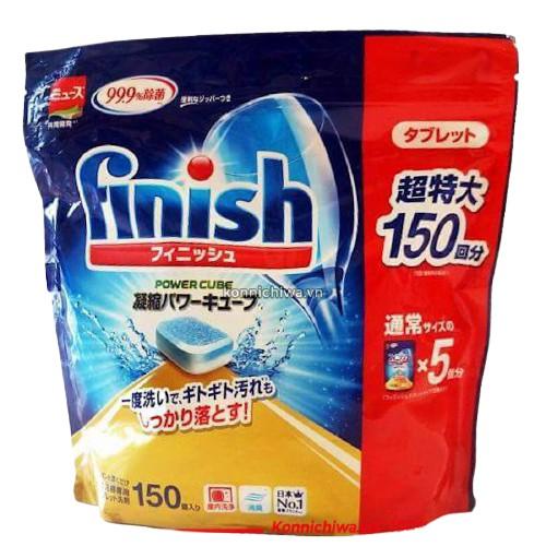 Viên rửa chén, rửa bát finish 150 viên/túi dùng cho máy rửa chén, rửa bát - Hàng nội địa Nhật