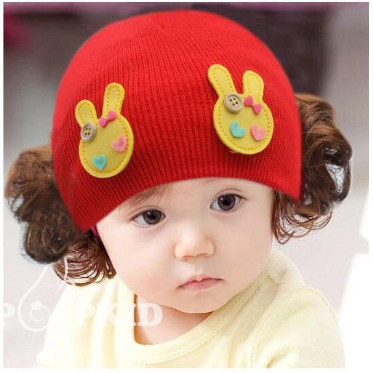 Combo 10 mũ len tóc giả