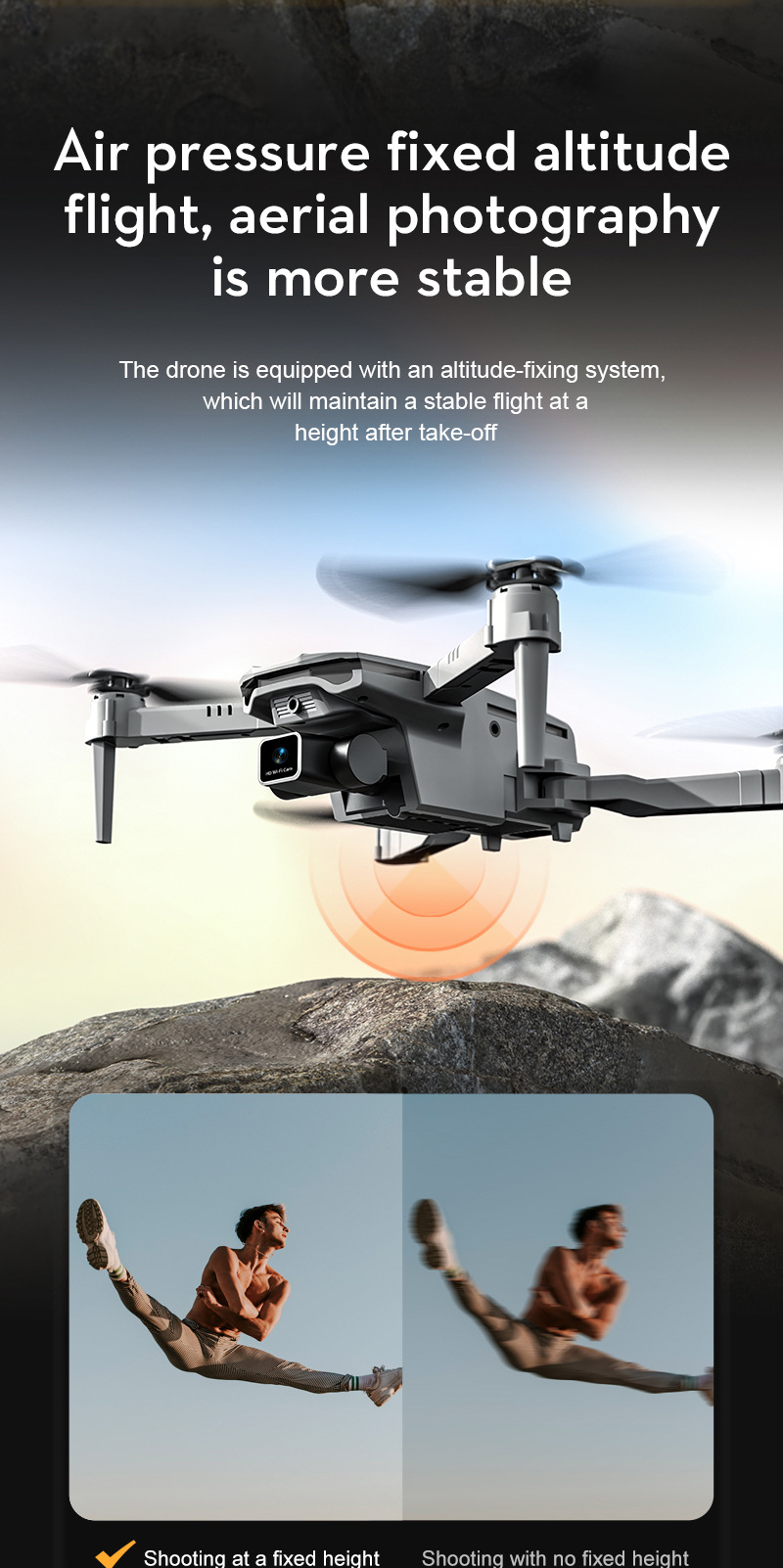 Flycam  camera 4k UHD Drone chiều cao cố định Tự động tránh chướng ngại vật chuyến bay quỹ đạo Drone