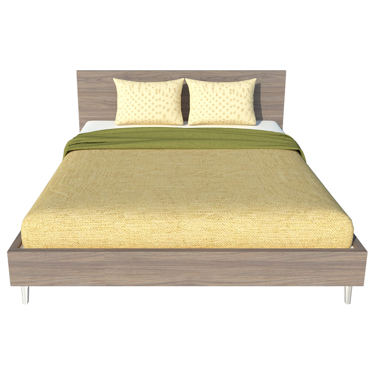 Giường ngủ cao cấp Tundo màu xám 160cm x 200cm