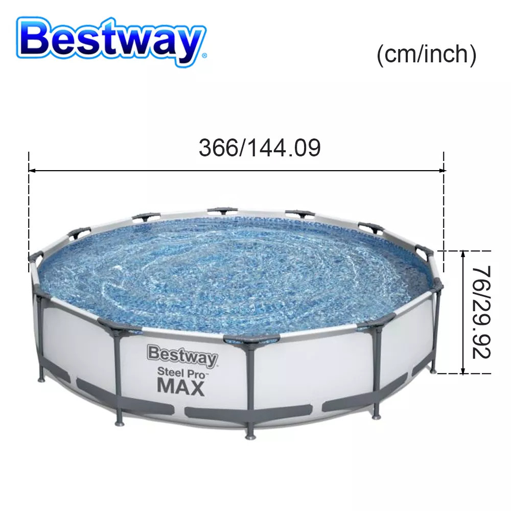 Bể bơi bestway ĐK 3.66 X 0.76m, bể bơi mini lắp ghép lưu động TẶNG bộ lọc công suất 1200l/ h và video hướng dẫn lắp đặt . Khung kim loại và bạt pvc bể được bảo hành 15 tháng. Không có đánh giá