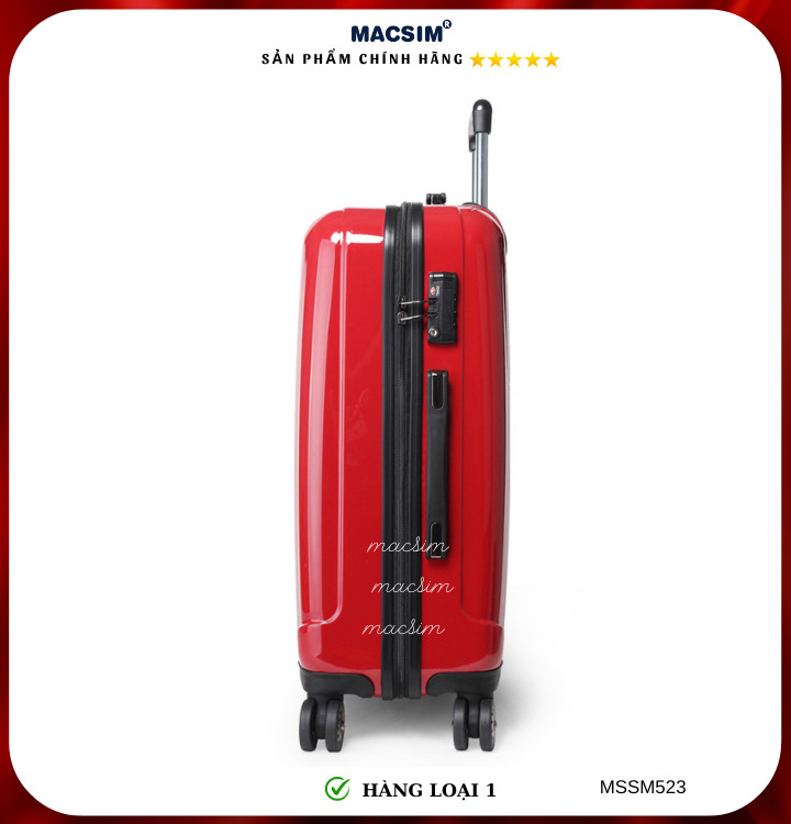 Vali cao cấp Macsim Smooire MSSM523 cỡ 20 inch màu gold, Balck, Red - Hàng loại 1